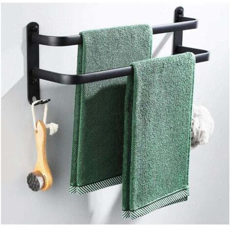Badezimmer Handtuchhalter 60 cm schwarz platzsparend