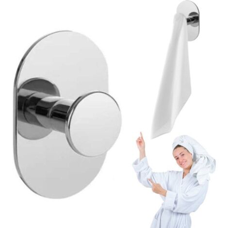 Badezimmer-Handtuchhalter, einwandig, selbstklebend, Chrom