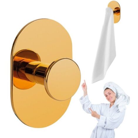 Badezimmer Handtuchhalter Haken Einzelwand selbstklebend gold