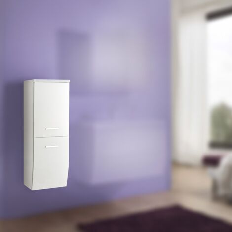 Badezimmer Hochschrank 100 cm Hochglanz weiß SALZBURG