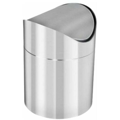 Badezimmer-Mülleimer aus Edelstahl, Silber –