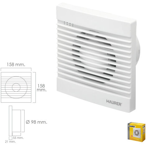 Badezimmer-Rauchabzug 13 Watt. Auslass-Ø 98 mm.