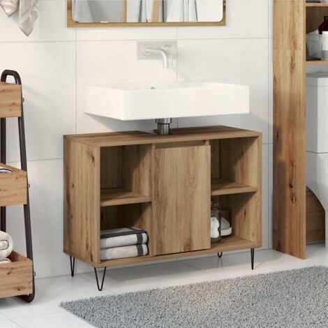 Badezimmer Schrank Artisan-Eiche 80 x 33 x 60 cm Holzwerkstoff vidaXL