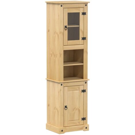 Badezimmer-Schrank Corona 50x40x185 cm aus massivem Kiefernholz