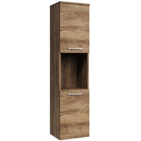 Badezimmer Schrank Montreal 131 cm - Braun Eiche – Hängender Hoc