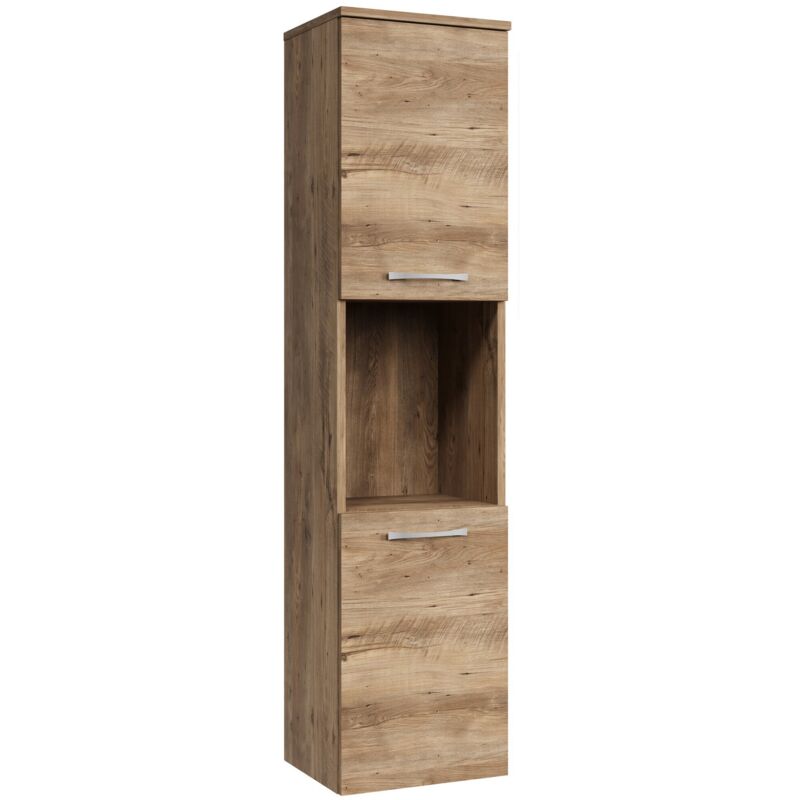 Badplaats - Badezimmer Schrank Montreal 131 Cm Eiche Kastanie – Regel Schran