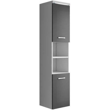 Badezimmer Schrank Paso 160cm Hochglanz Grau Fronten – Regal Sch