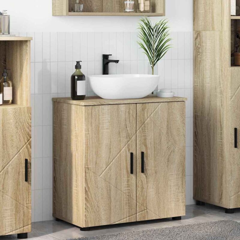 Badezimmerschrank Mit Speicher Sonoma-eiche 61 X 35 X 64 Cm Vidaxl