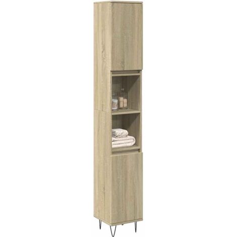 Badezimmer Schrank Sonoma Eiche 30x30x190 cm