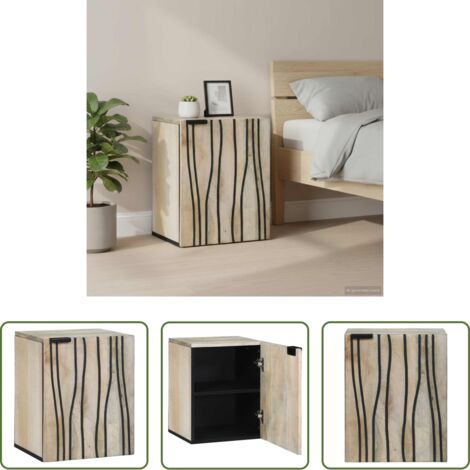 Badezimmer Schrank -  Waschbeckenschrank mit Tür Weiß 38 x 33,5 x 48 cm Holzwerkstoff