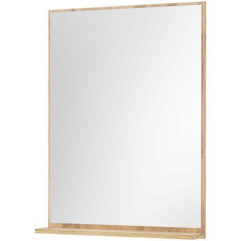 Badezimmer Spiegel 60cm breit in Eiche, mit Ablageboden - CRISP-61