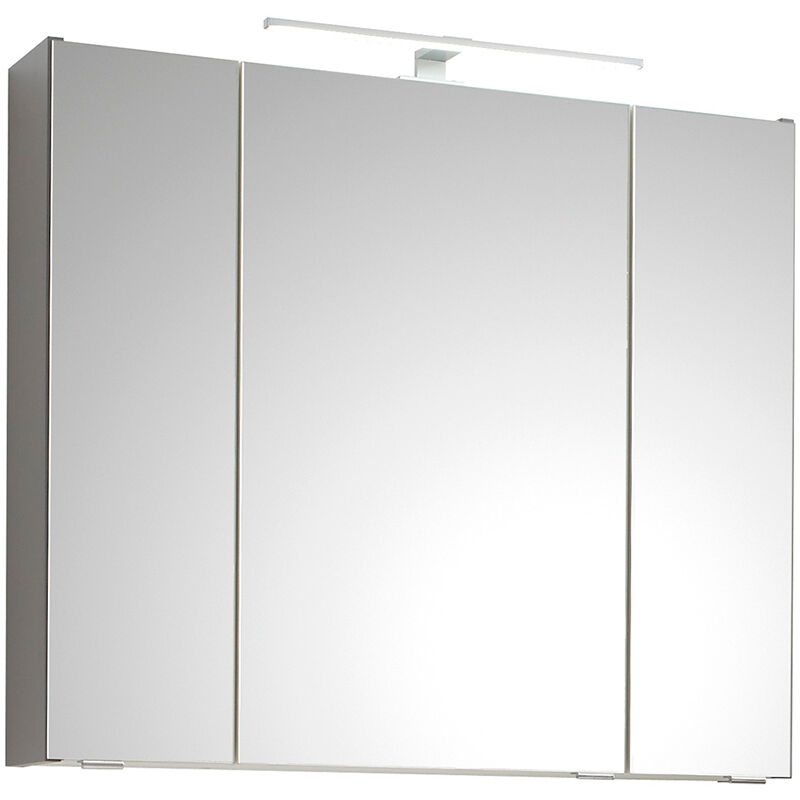 Badezimmer Spiegelschrank, 80 cm breit, QENA 66 in Quarzgrau Matt Touch, b h t ca. 80 70 16 cm grau  - Onlineshop ManoMano