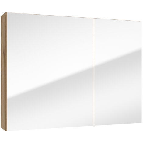 Badezimmer Spiegelschrank 80 cm Eiche RIVA-107