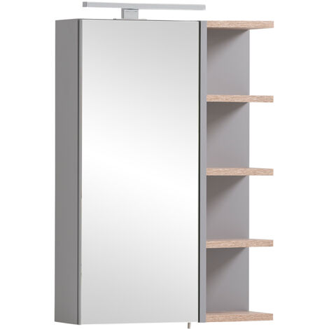 Badezimmer Spiegelschrank grau mit Eiche BARLETTA-80