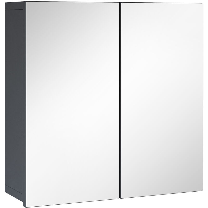 Badezimmer Spiegelschrank Leon 60cm Antrazit – Stauraum Unterschrank Möbel zwei Türen Badschrank  - Onlineshop ManoMano