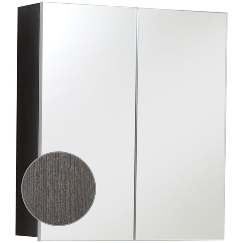 Badezimmer Spiegelschrank LISBOA 19 in Sardegna Rauchsilber, b h t ca. 60 67 18 cm grau  - Onlineshop ManoMano
