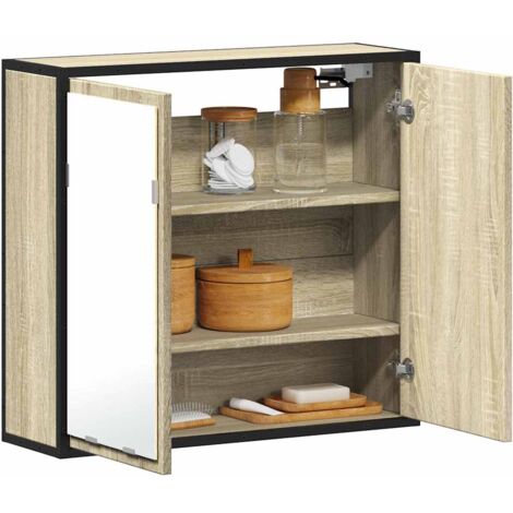 Badezimmer-Spiegelschrank Sonoma-Eiche 65 x 20 x 60 cm Holzwerkstoff vidaXL