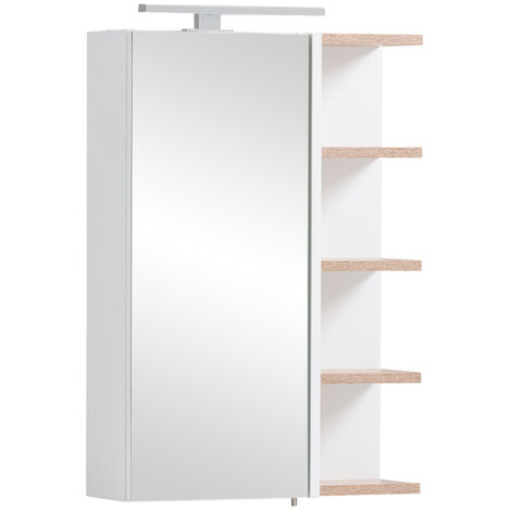 Badezimmer Spiegelschrank weiß mit Eiche BARLETTA-80