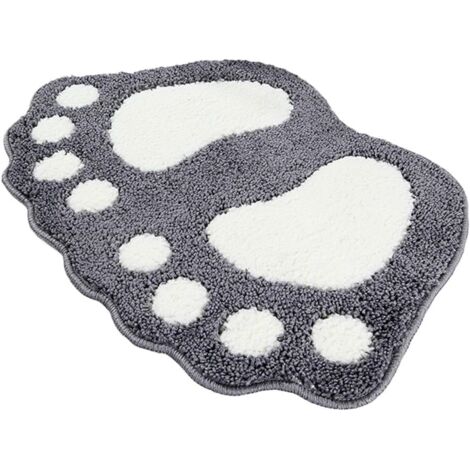 Badezimmer Teppich Tür Fußmatte Badematte - Niedliche Pfote Füsse Toilette Badewanne Dusche rutschfeste Matte Wasser Absorbierend Schnell Trocknend Waschbar Langlebig Teppich - 40cm x 60cm