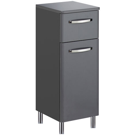 Badezimmer Unterschrank QUITO-66 in anthrazit Hochglanz, B/H/T: ca. 30/82/33 cm