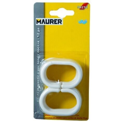 Badezimmer-Vorhanghaken-Set aus Kunststoff (Blisterpackung mit 12 Stück)
