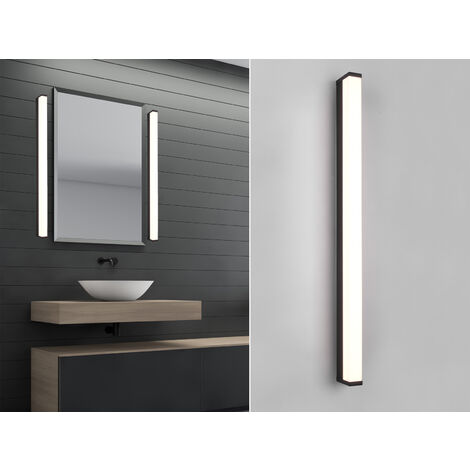 Badezimmer Wandleuchte IP44 Led 12w Fabio Nero L80 cm Trio Beleuchtung