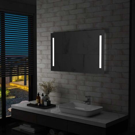 Badezimmer-Wandspiegel mit LEDs 100x60 cm vidaXL