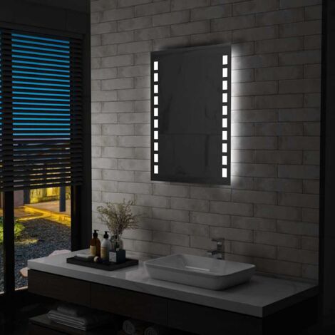 Badezimmer-Wandspiegel mit LEDs 60x80 cm vidaXL