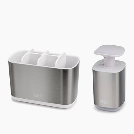Badezimmer-Waschbecken-Set 2-teilig, Edelstahl (70551)