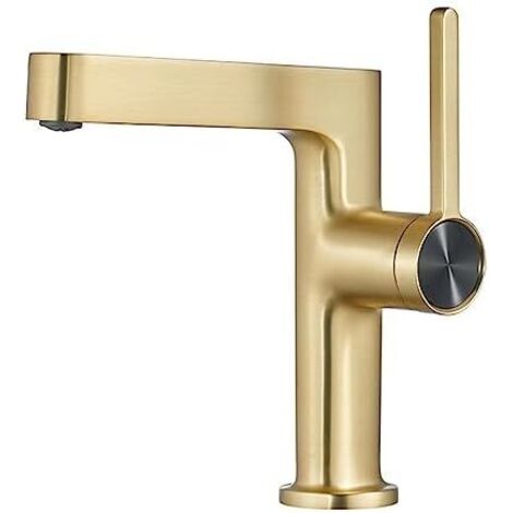 Badezimmer Waschbecken Wasserhahn, Einhand-Einloch-Waschtischarmatur, Moderner Badezimmerhahn aus massivem Messing, Wasserhähne