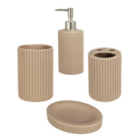 Badezimmeraccessoires aus Keramik, 4er-Set