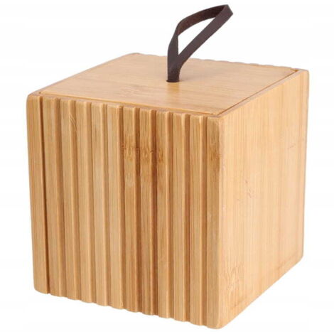 Badezimmerbehälter, Bambus Organizer, dekorativ, elegant, 9x9x9 cm