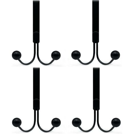 Badezimmerhaken, 4er-Set über der Türhaken, kompatibel mit Kleidung, Türhaken aus Metall, 2 Haken