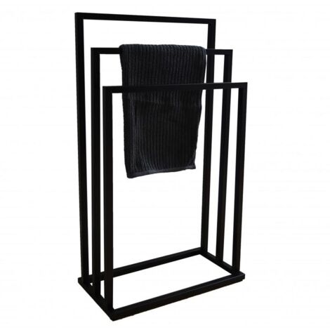 Badezimmerhalter Handtuchhalter 3 Arme schwarz