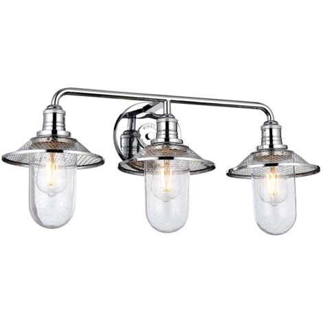 Badezimmerleuchte Wandleuchte Wandlampe Stahl Glas klar Chrom IP44 3-Flammig