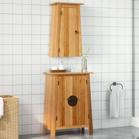 Badezimmermöbel-Set 2 Teile aus massivem Kiefernholz