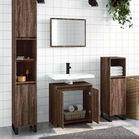 Badezimmermöbel-Set 2 Teile, Eiche Braun