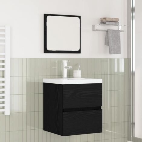 Badezimmermöbel Set 3 pcs Artisan Eiche und Weiß Mittel vidaXL