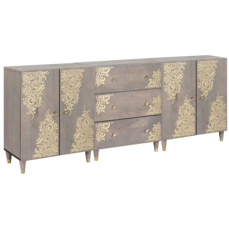 Badezimmermöbel Set 3 pcs Grau und Gold 180 x 33 x 75 cm vidaXL