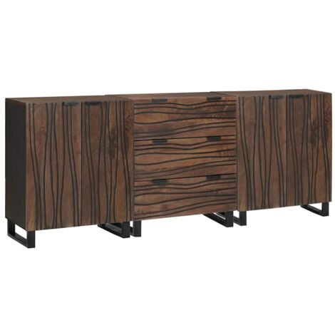 Badezimmermöbel Set mit Regal 3 pcs Braun Massives Mango-Holz vidaXL