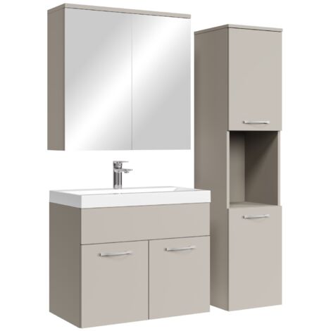 Badezimmermöbelset Montreal 60 cm - Cashmere - mit Spiegelschran