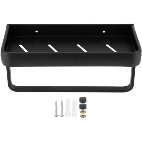 Badezimmerregal 30 cm Wandmontierter Aluminium-Organizerkorb mit Stange (Einzelregal)