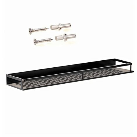 Badezimmerregal, 50 cm, schwarz, Duschregal und Aufbewahrung, Badezimmerregal aus Edelstahl, 1 Stück, umweltfreundlich, ungiftig, rostfrei, sicher, langlebig