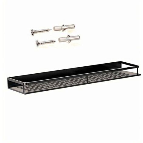 Badezimmerregal aus Edelstahl, 1 Stück, schwarz, 50cm, TRIMEC