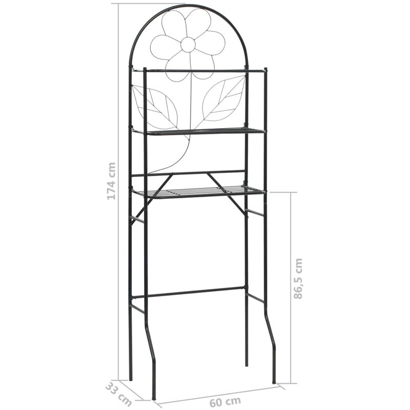 Badezimmerregal Schwarz 60 x 33 x 174 cm Badezimmerregal Schwarz 60 x 33 x 174 cm