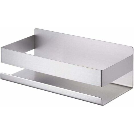 Badezimmerregal ungebohrt Duschregal Edelstahl SUS304 selbstklebendes Wandregal 23CM gebürstet,