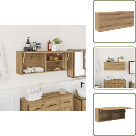 Badezimmerregal - vidaXL Bad-Wandschrank Artisan-Eiche 100x25x40 cm Holzwerkstoff - Stauraum