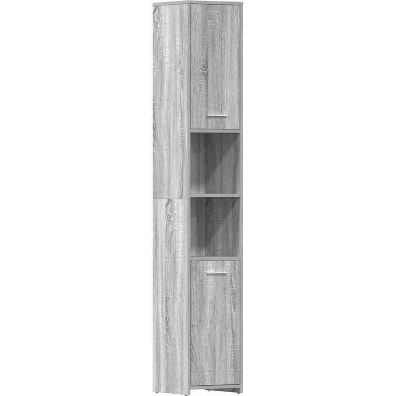 Badezimmerschrank Grau Sonoma 30x30x183, 5 Cm Holzwerkstoff - Vidaxl