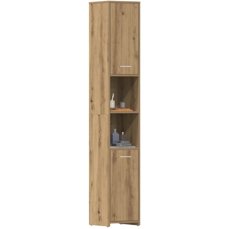 Badschrank Artisan-eiche 30x30x183, 5 Cm Holzwerkstoff - Vidaxl