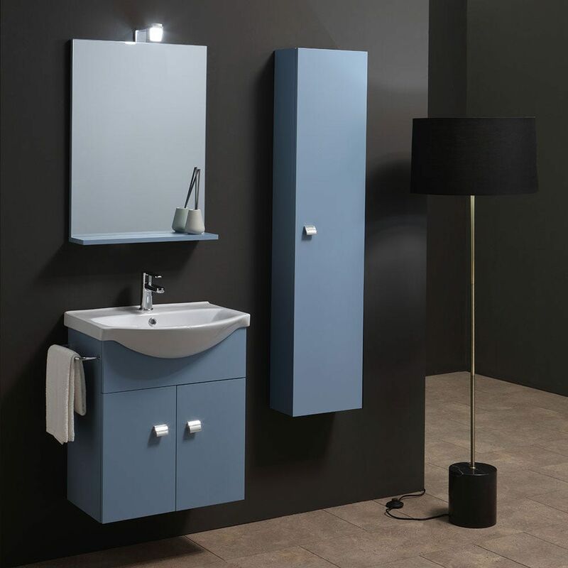 Badezimmerschrank Kleine Raume Einfach In Pastellblau Mit Hangesaule 02010041000052